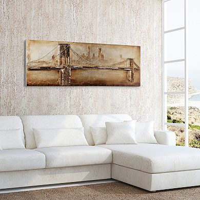 Bridge to the City 2 Rugged Wooden Wall Art