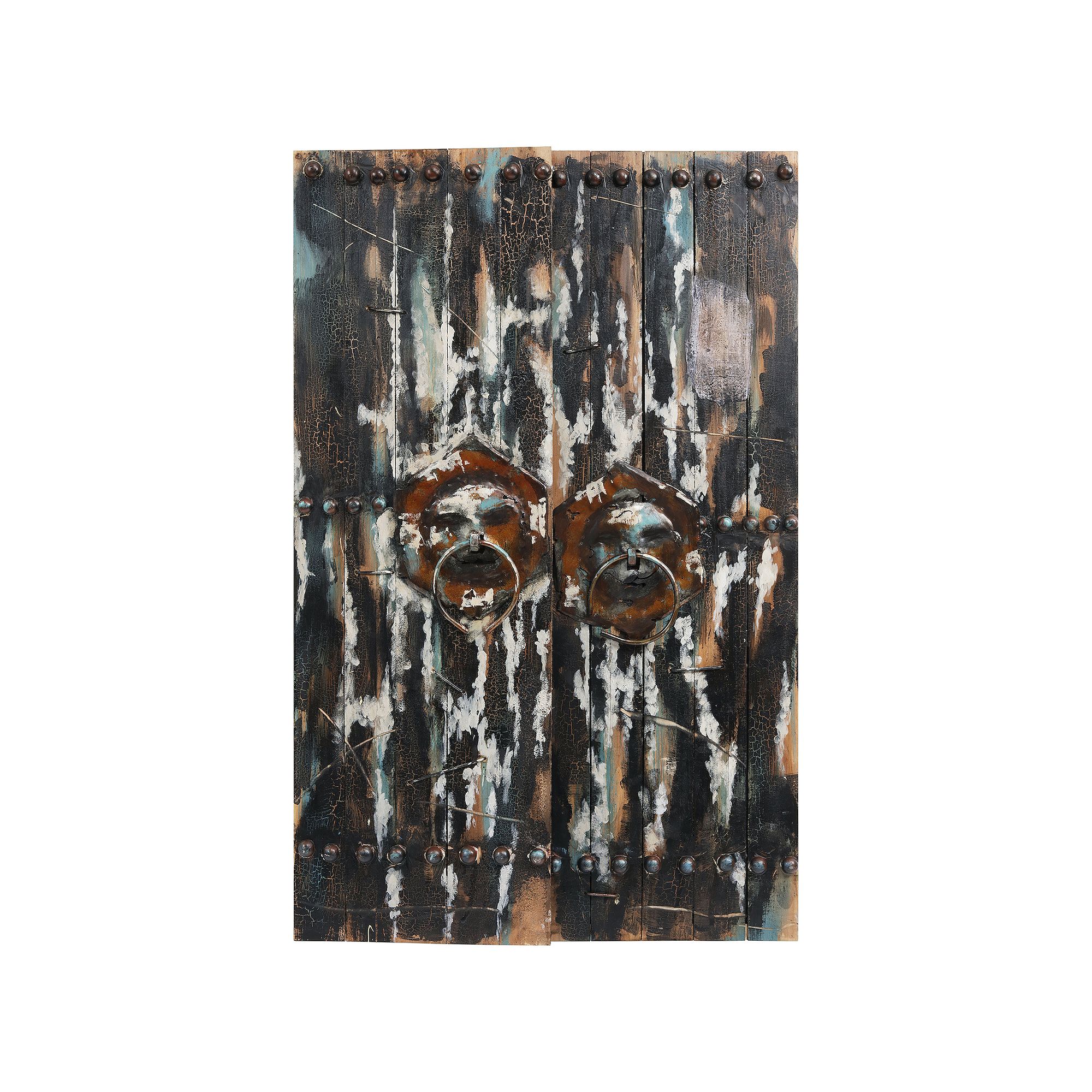 Antique Wooden Doors 2 Rugged Wooden Wall Art, Black