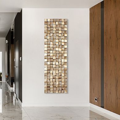 Textured 2 Rugged Blocks with Gold Leaf Wall Art