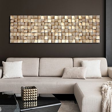 Textured 2 Rugged Blocks with Gold Leaf Wall Art