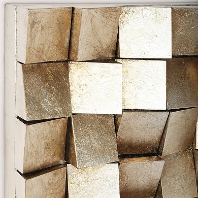 Textured 2 Rugged Blocks with Gold Leaf Wall Art