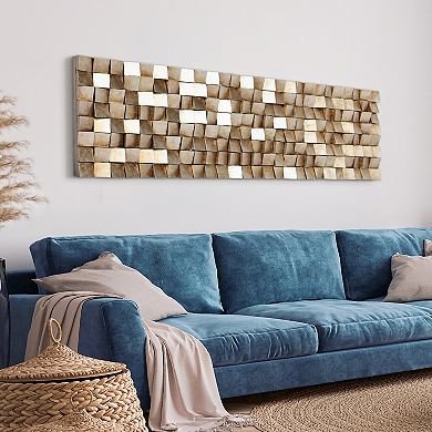 Textured 2 Rugged Blocks with Gold Leaf Wall Art