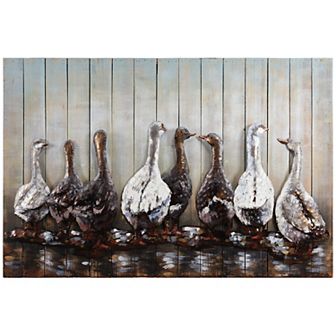 Ducks Iron Wooden Wall Art