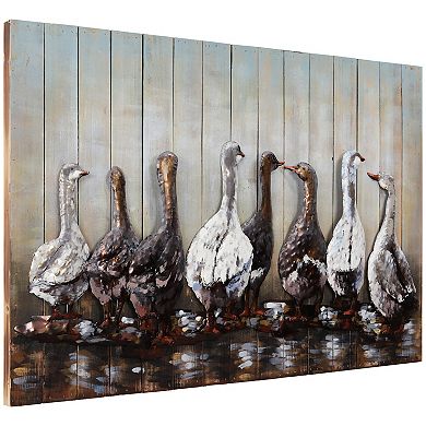 Ducks Iron Wooden Wall Art