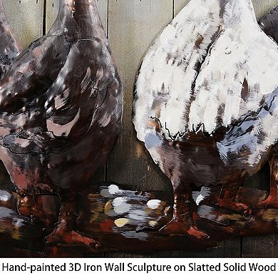 Ducks Iron Wooden Wall Art