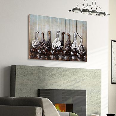 Ducks Iron Wooden Wall Art