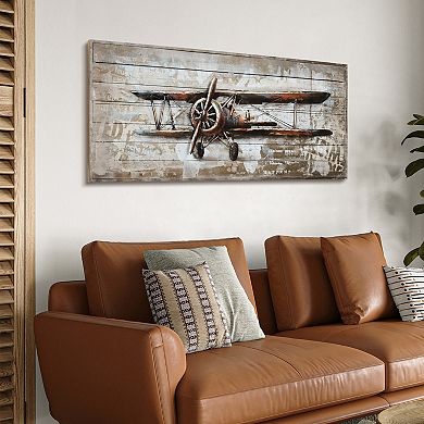 Model airplane Iron Wooden Wall Art