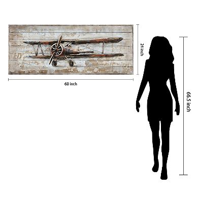 Model airplane Iron Wooden Wall Art