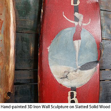 Surfboards Iron Wooden Wall Art
