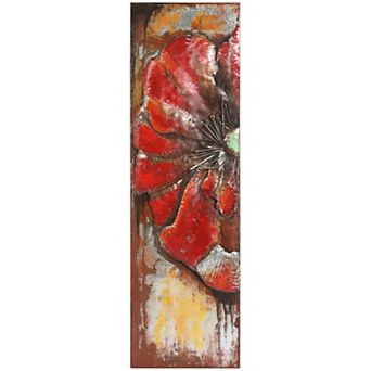 Empire Art Direct Red Poppy Dimensional Metal Wall Art