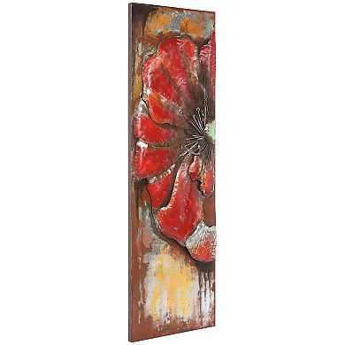 Empire Art Direct Red Poppy Dimensional Metal Wall Art