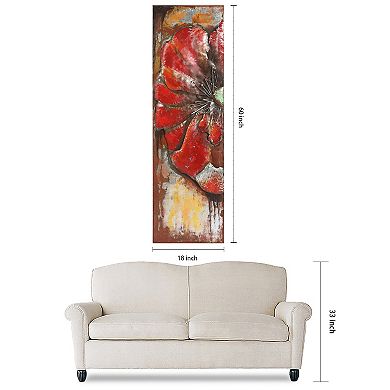 Empire Art Direct Red Poppy Dimensional Metal Wall Art
