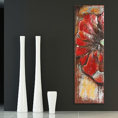 Empire Art Direct Red Poppy Dimensional Metal Wall Art