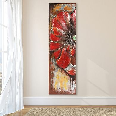 Empire Art Direct Red Poppy Dimensional Metal Wall Art