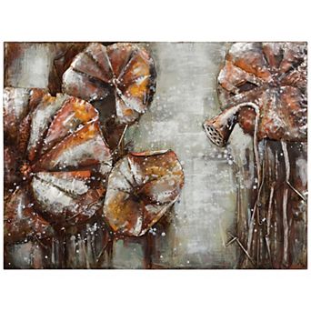 Water Lilly Pads 2 Mixed Media Iron Dimensional Wall Art