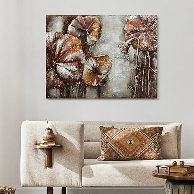 Water Lilly Pads 2 Mixed Media Iron Dimensional Wall Art