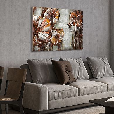 Water Lilly Pads 2 Mixed Media Iron Dimensional Wall Art