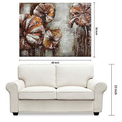 Water Lilly Pads 2 Mixed Media Iron Dimensional Wall Art