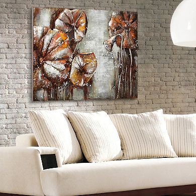 Water Lilly Pads 2 Mixed Media Iron Dimensional Wall Art