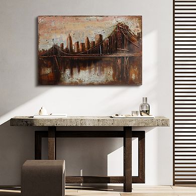 Bridgescape Mixed Media Iron Dimensional Wall Art