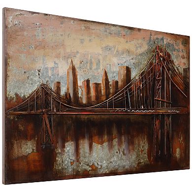 Bridgescape Mixed Media Iron Dimensional Wall Art