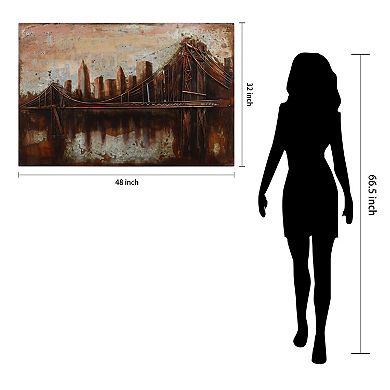 Bridgescape Mixed Media Iron Dimensional Wall Art