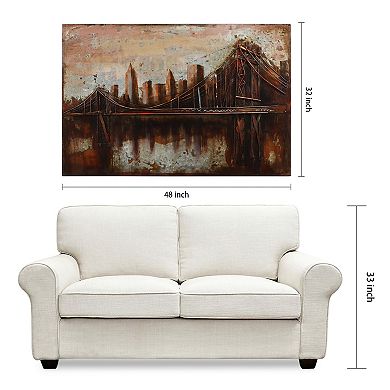 Bridgescape Mixed Media Iron Dimensional Wall Art