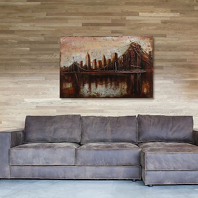 Bridgescape Mixed Media Iron Dimensional Wall Art