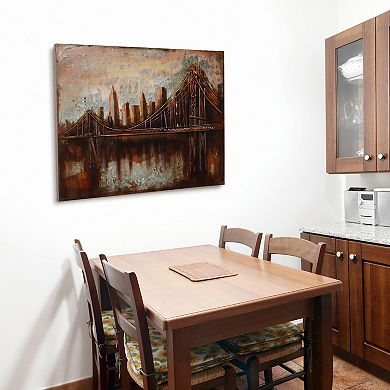Bridgescape Mixed Media Iron Dimensional Wall Art