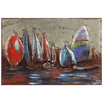 The Regatta 2 Mixed Media Iron Dimensional Wall Art