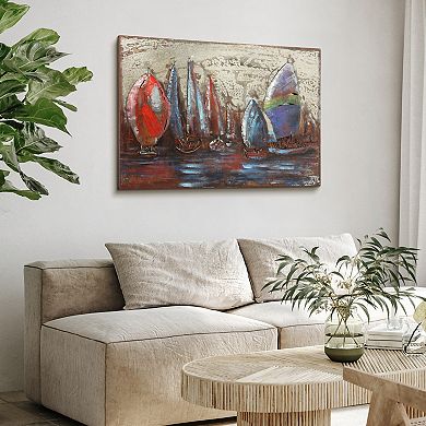The Regatta 2 Mixed Media Iron Dimensional Wall Art