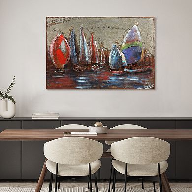 The Regatta 2 Mixed Media Iron Dimensional Wall Art