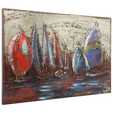The Regatta 2 Mixed Media Iron Dimensional Wall Art