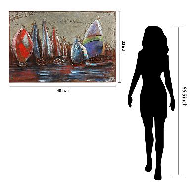 The Regatta 2 Mixed Media Iron Dimensional Wall Art