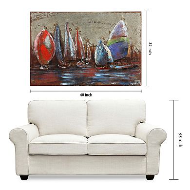 The Regatta 2 Mixed Media Iron Dimensional Wall Art
