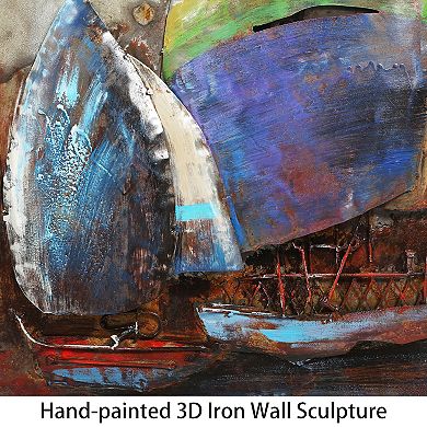 The Regatta 2 Mixed Media Iron Dimensional Wall Art