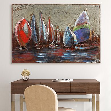 The Regatta 2 Mixed Media Iron Dimensional Wall Art