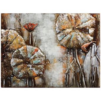 Water Lilly Pads 1 Mixed Media Iron Dimensional Wall Art