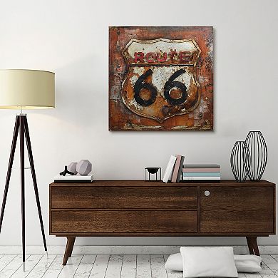 Route 66 Mixed Media Iron Dimensional Wall Art