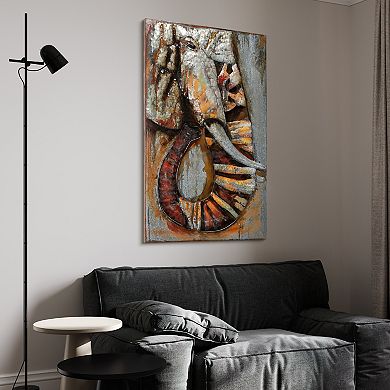 Elephant Mixed Media Iron Dimensional Wall Art