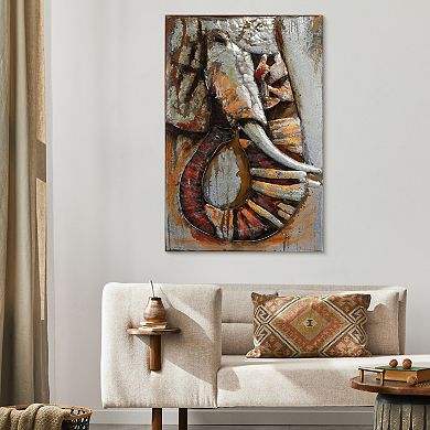 Elephant Mixed Media Iron Dimensional Wall Art