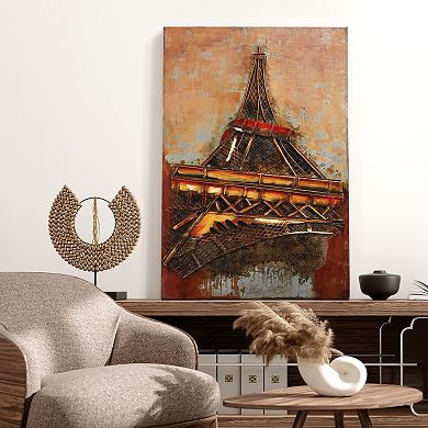 Eiffel Tower 1 Mixed Media Iron Dimensional Wall Art