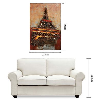 Eiffel Tower 1 Mixed Media Iron Dimensional Wall Art