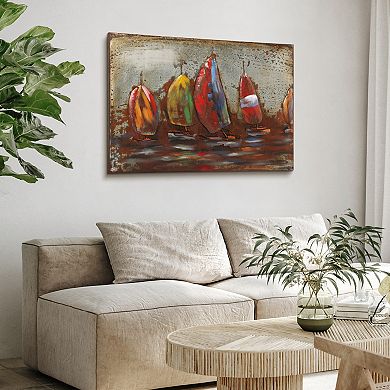 The Regatta 1 Mixed Media Iron Dimensional Wall Art