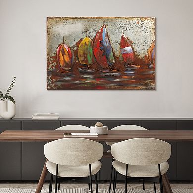 The Regatta 1 Mixed Media Iron Dimensional Wall Art