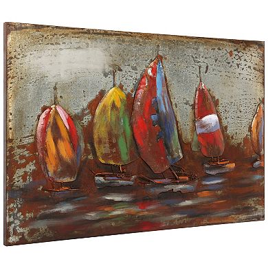 The Regatta 1 Mixed Media Iron Dimensional Wall Art