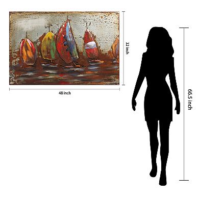 The Regatta 1 Mixed Media Iron Dimensional Wall Art
