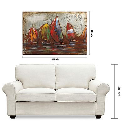 The Regatta 1 Mixed Media Iron Dimensional Wall Art