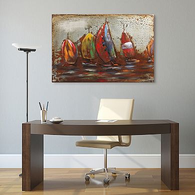 The Regatta 1 Mixed Media Iron Dimensional Wall Art
