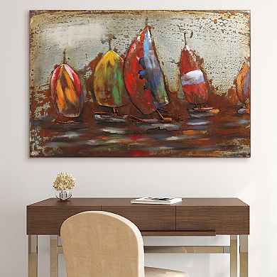 The Regatta 1 Mixed Media Iron Dimensional Wall Art